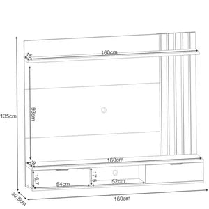 Panel Negro Cinamomo Varillado para TV hasta 55" Carpinteria Rivadavia