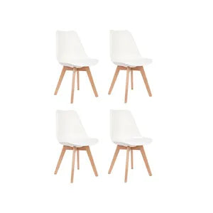 Set x4 Sillas de Diseño Tulip Blanca Living Comedor Cocina