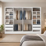 Placard XL 240x183 Blanco 2 Puertas Corredizas 4 Cajones