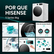 Lavarropas Hisense WF1I8041BW Carga Frontal 8 Kg 1400 RPM Blanco