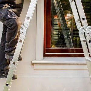 Escalera de Aluminio 4x4 Articulada 16 Escalones Garden Life TE1700 Multipropósito 4,35 mts