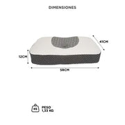 Almohada Memory Foam Gadnic Cervical Ortopédica Ergonómica Espuma Viscoelástica Funda Desmontable Lavable