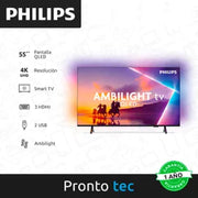 Smart TV 55" QLED 4K Philips TitanOS Ambiligth