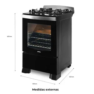 Cocina a Gas Atma 94CCM056N 56cm Negro