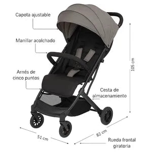 Cochecito de Bebe Paseo MU Reforzado Color Gris