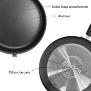 Sarten Doble 24cm Aluminio Antiadherente Daily Hudson DAY24