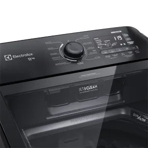 Lavarropas Electrolux Carga Superior 11kg Expert Negro con Triple Filtro y Power Jets LEB11