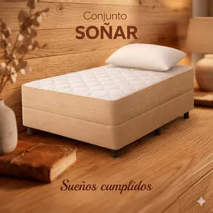 Conjunto Colchón y Sommier Resortes Soñar Elite 100 x 190 cm