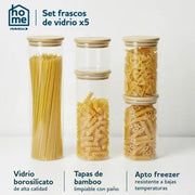 Set Frascos Fravega Home X5