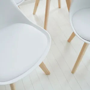 Set x4 Sillas de Diseño Tulip Blanca Living Comedor Cocina