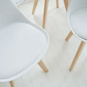 Set x4 Sillas de Diseño Tulip Blanca Living Comedor Cocina