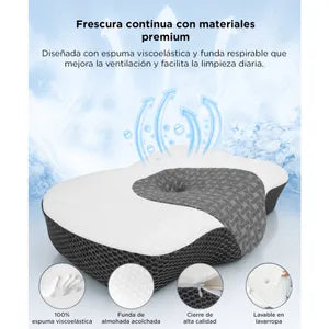 Almohada Memory Foam Gadnic Cervical Ortopédica Ergonómica Espuma Viscoelástica Funda Desmontable Lavable