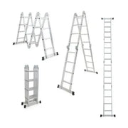 Escalera de Aluminio 4x4 Articulada 16 Escalones Garden Life TE1700 Multipropósito 4,35 mts