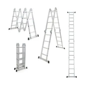 Escalera de Aluminio 4x4 Articulada 16 Escalones Garden Life TE1700 Multipropósito 4,35 mts