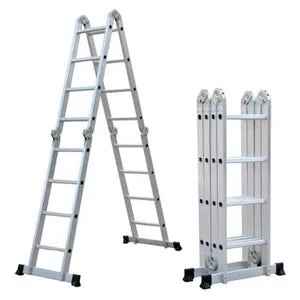 Escalera de Aluminio 4x4 Articulada 16 Escalones Garden Life TE1700 Multipropósito 4,35 mts