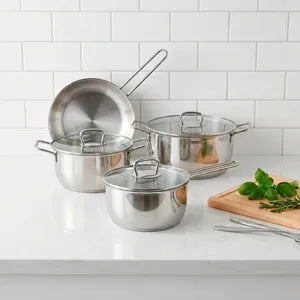 Batería de Cocina Frávega Home 7 Piezas Acero Inoxidable