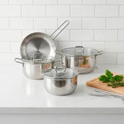 Batería de Cocina Frávega Home 7 Piezas Acero Inoxidable