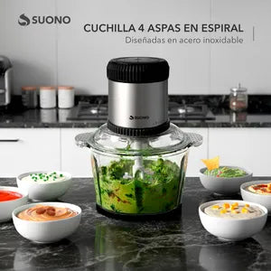 Picadora Procesadora Suono 2 litros Vidrio 500W