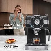 Cafetera Expresso Maker Vintage 1.5 L Vaporizador 20 Bar