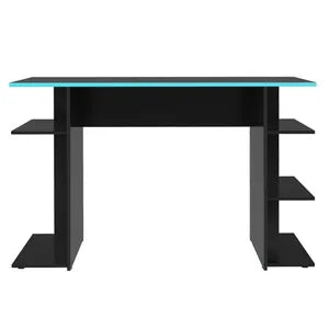 Escritorio Madesa 9424 Gamer Para Ordenador, Color Negro Y Azul