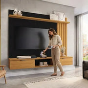 Panel Negro Cinamomo Varillado para TV hasta 55" Carpinteria Rivadavia