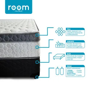 Colchón de Espuma y Sommier Room Loft y Almohadas 160X200