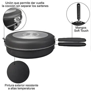 Sarten Doble 24cm Aluminio Antiadherente Daily Hudson DAY24