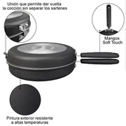 Sarten Doble 24cm Aluminio Antiadherente Daily Hudson DAY24