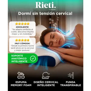 Almohada Cervical Memory Foam Inteligente Rieti by Gadnic Ergonómica Diseño Mariposa