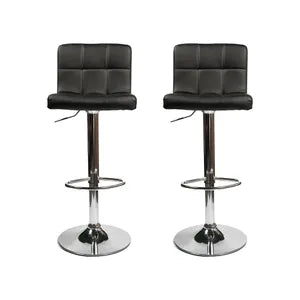 Banqueta Taburete Ecocuero Negro X2