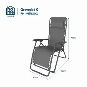 Silla Gravedad Cero Frávega Home Reclinable Gris