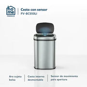 Cesto de Basura Frávega Home con Sensor 50 Litros