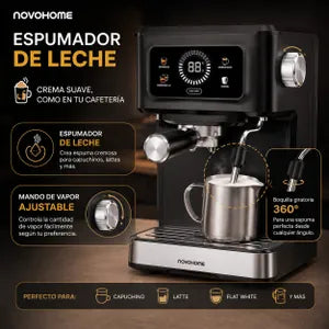 Cafetera Expresso 3 en 1 C/vaporizador Novohome 1.2l 20 Bar