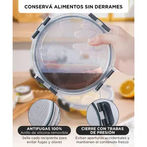 Set x12 Contenedor Hermético de Vidrio Gadnic
