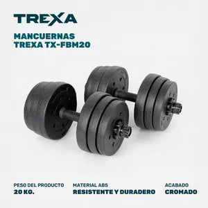 Kit Mancuernas, Barra y Pesas Trexa TX-FBM20 20 kg
