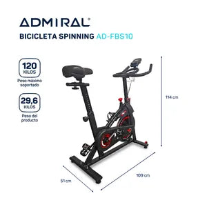 Bicicleta Spinning Fija Admiral AD-FBS10 10 kg