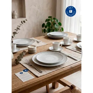 Vajilla de Porcelana Lineare Gris 20 Piezas de Tramontina