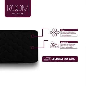 Conjunto Sommier y Colchón Room Residence 1 Plaza (80x190 cm) - Resortes Bonell