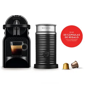 Cafetera Nespresso Inissia Black + Aeroccino 3