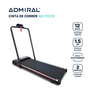 Cinta de correr caminadora Admiral AD-FCC12 12 km/h plana con barral