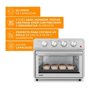 Freidora de Aire Atma y Hornito Eléctrico HGFA2323PI 23Lts Silver