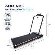 Cinta de correr caminadora Admiral AD-FCC12 12 km/h plana con barral