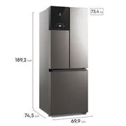 Heladera Electrolux No Frost Inverter Multidoor IM7S 480Lts Gris