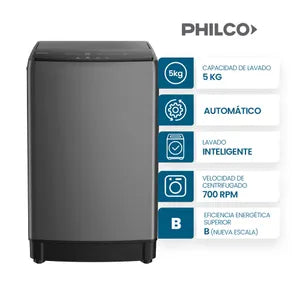 Lavarropas Automático Carga Superior Philco 5 Kg 700 RPM PHLS67GN