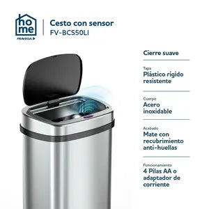 Cesto de Basura Frávega Home con Sensor 50 Litros