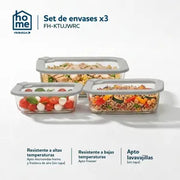 Set x3 Contenedores de Vidrio