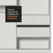 Placard Madesa Max 2 Puertas Corredizas 2 Cajones 119x183 Cm