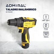 Taladro Inalámbrico Admiral 12v 10mm 1500mah 25Nm