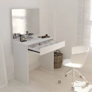 Tocador Maquillador con Espejo y Luz Led Blanco 82x44x80