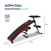 Banco de pesas y abdominales Admiral AD-FBP1 curvo